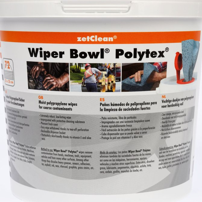 ZVG Spendereimer Wiper Bowl® Polytex -  inkl 72 feuchte Reinigungstücher