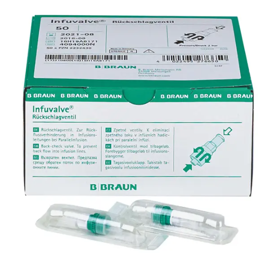 B. Braun Rückschlagventil Infuvalve® für Parallelinfusion - 50 Stück